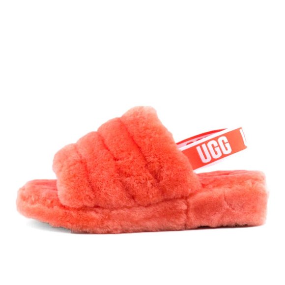 UGG Fluff Yeah Genuine Shearling Slides Preppy Cozy Lagenlook - Picture 1 of 12